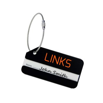 Black metal luggage tags clearance